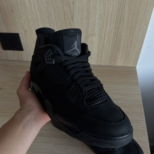 Jordan 4 Retro Black Cat sneakers like new, size 47.5, black