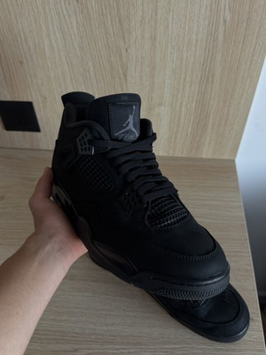Jordan 4 Retro Black Cat sneakers like new, size 47.5, black