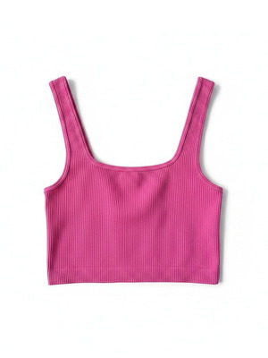 Zara pink ribbed crop tank top, size XS/S