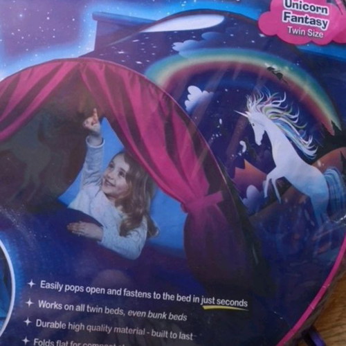 Bed canopy curtain for children with unicorn theme new