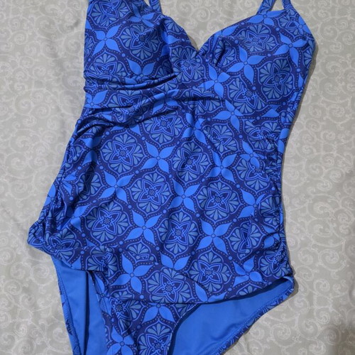 Blu4u blue one-piece swimsuit Large new