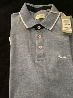 Polo T-shirt Rebase 100% βαμβακερό, μέγεθος L, χρώμα blue melange, καινούργιο