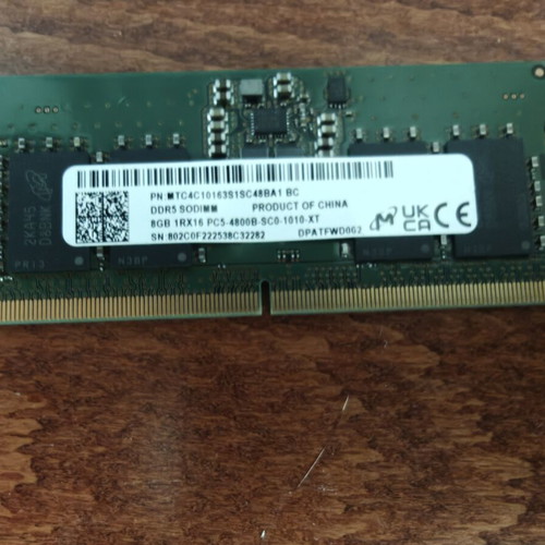 8GB DDR5 SODIMM Micron Memory Module like new 4800MHz