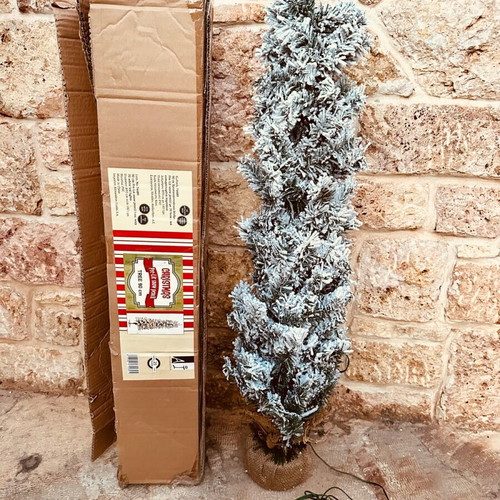 Christmas tree snow-covered with 70 white LED lights, new