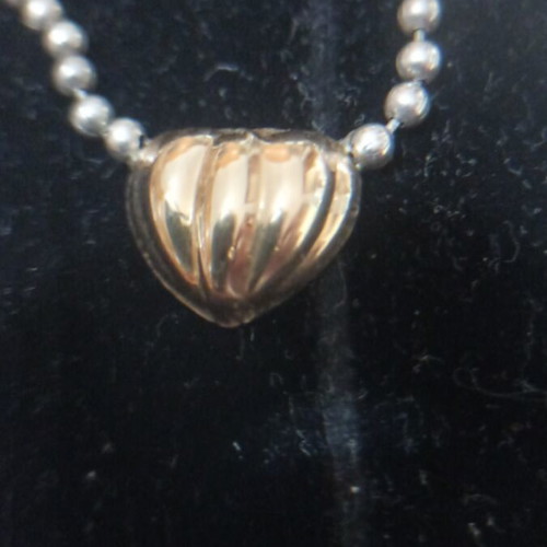 Necklace from 925 silver and 585 gold, 14K like new