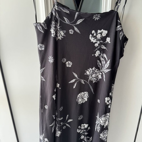 Sinsay Summer Dress Black and White with Floral Print New XXL