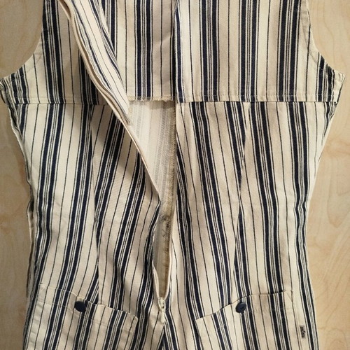 Dubleme Overalls Shorts for Girls 12 years like new, beige-blue striped