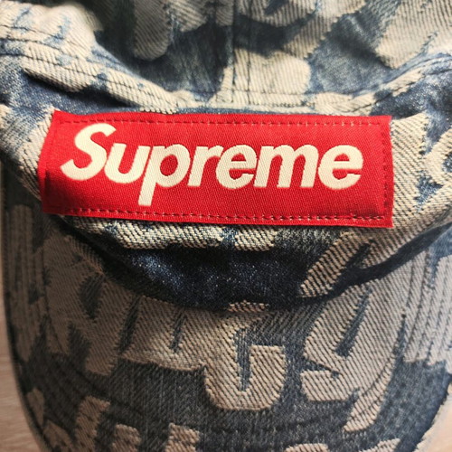 Supreme Fat Tip Jacquard Denim Camp Cap new, unisex jockey hat