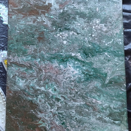 Canvas painting, fluid art, gloss varnish, 29x39cm