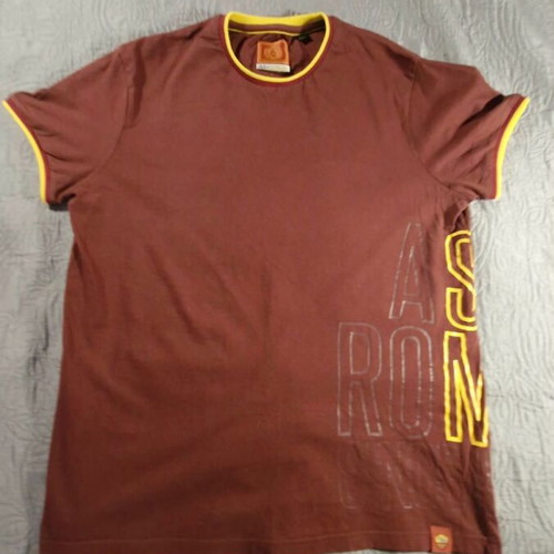 AS Roma T-shirt, burgundy with yellow details, size M