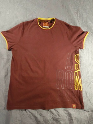 AS Roma T-shirt, burgundy with yellow details, size M