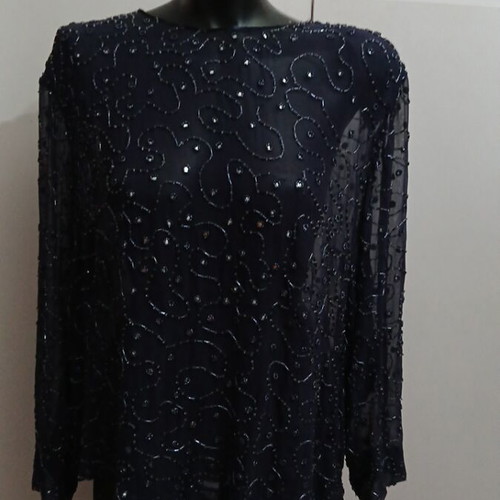 Blouse blue evening wear like new, size XL