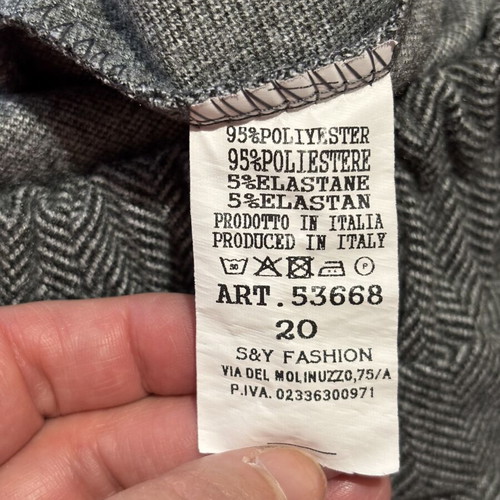 Winter gray herringbone pants with elastic and pockets like new, XXL
