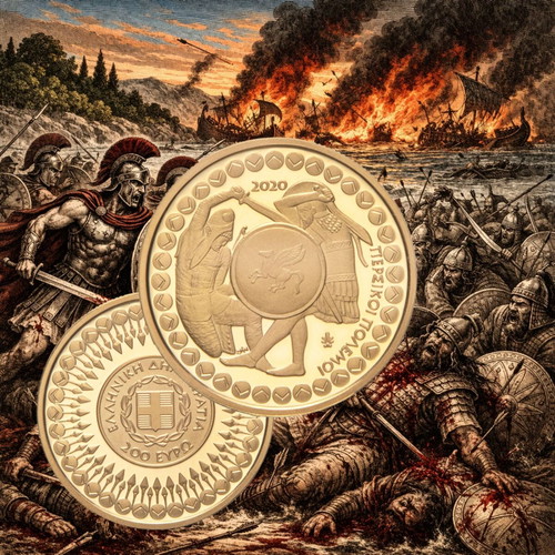 Greece 2020 Gold 200 Euro Coin Persian Wars Proof