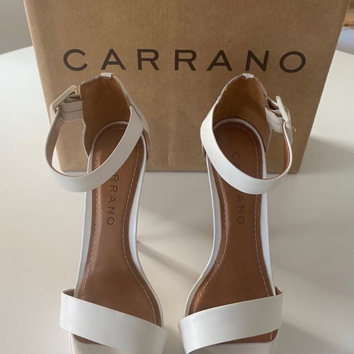Carrano leather platform sandals used, white, size 38