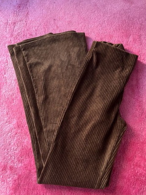 Bershka Corduroy Pants Brown Flared Size M Like New