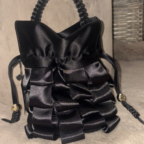 Callista black satin bucket bag new with tags