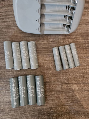 Stenkol charger and 12 Ladda rechargeable batteries like new