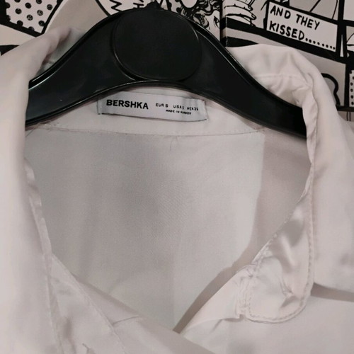 Crop shirt Bershka white like new, size S