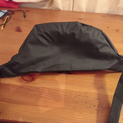 Veloudaki black banana bag with zipper new
