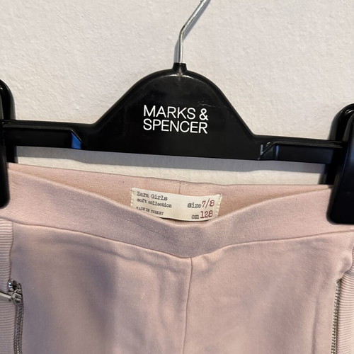 Zara Girls set with leggings and top, light pink, 7-8 years