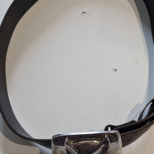 Joop! Jeans leather belt used, vintage with metal buckle size 75