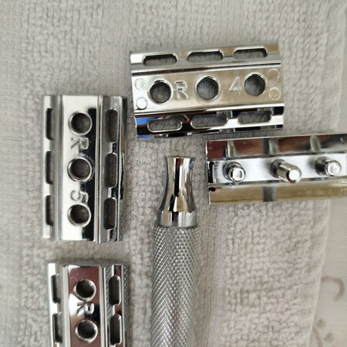 Rockwell 6c White Chrome Double Edge Razor like new, 6 settings