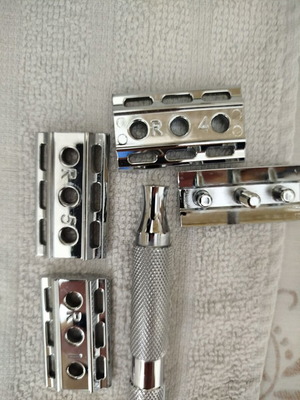 Rockwell 6c White Chrome Double Edge Razor like new, 6 settings