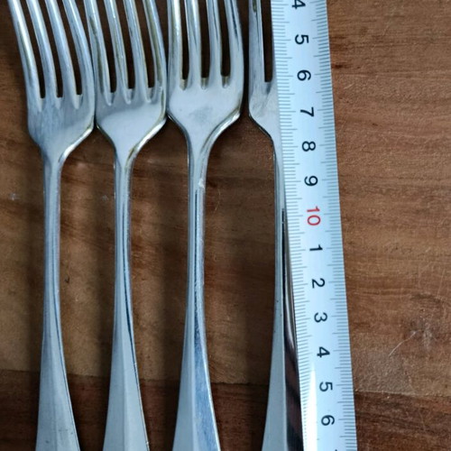 Silver-plated forks and spoons used, set of 14, vintage design
