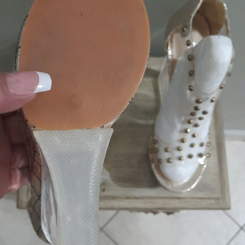 Plexiglass platform sandals transparent with gold quilting new size 37