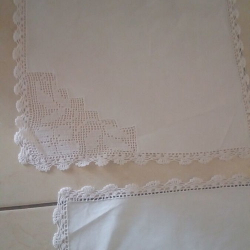 Set of 5 Small White Handmade Doilies 30×30 cm