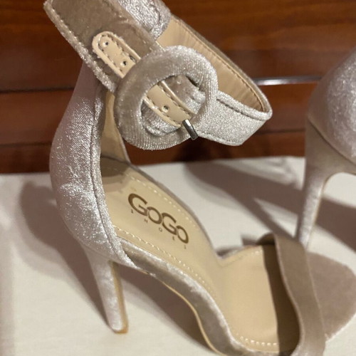 Beige suede GoGo Shoes sandal like new with buckle and 12 cm heel