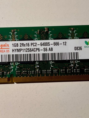 Hynix RAM 1GB DDR2 PC2-6400S like new