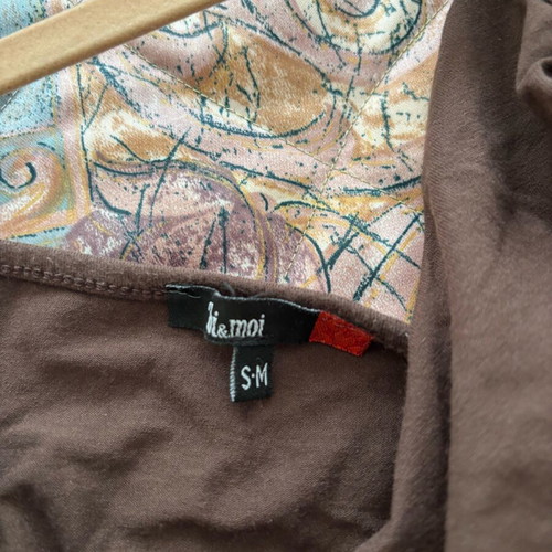 Toi&Moi medium blouse with thin straps brown and draped