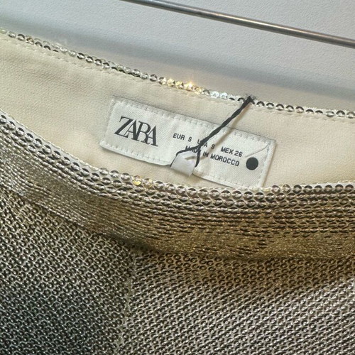 Zara skirt new with mini sequins gold and silver