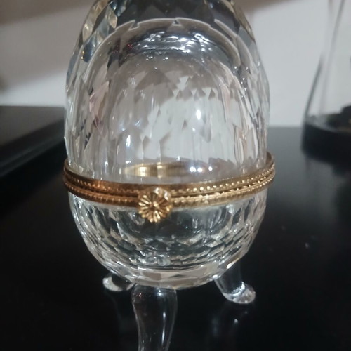 Crystal egg new decorative and caviar serving 10×6 cm
