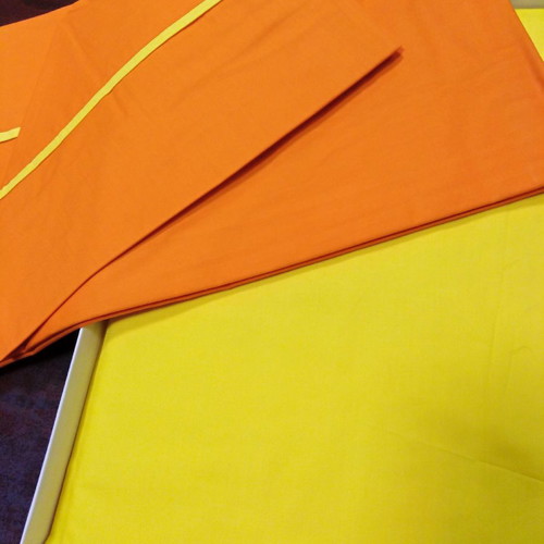 Baby crib sheet set orange with yellow 100% cotton new 1.22x1.57