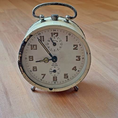 Vintage Peter mechanical clock used, German 50-60 years