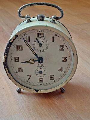 Vintage Peter mechanical clock used, German 50-60 years