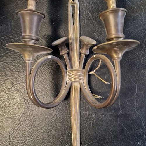 Vintage brass wall light used