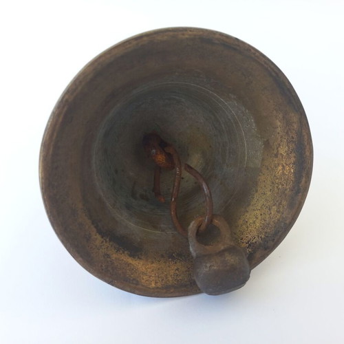Large old brass bell like new antique