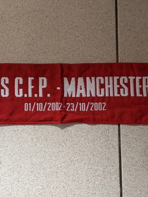 Official Olympiacos-Manchester United scarf 2002-2003 Champions League