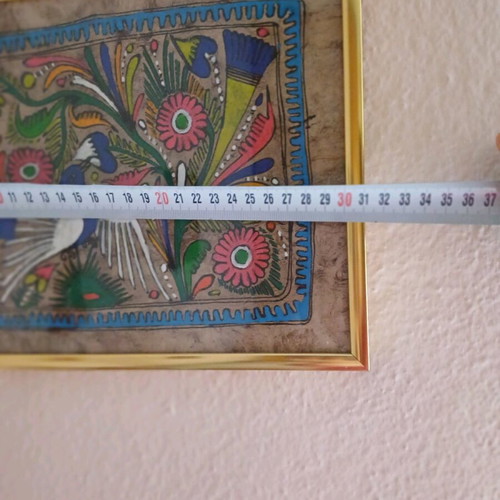 Mexican Folk Art Painting on Amate with Frame new