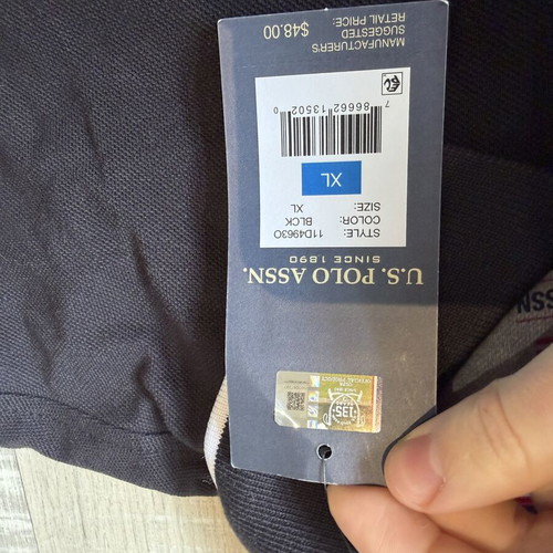 Polo shirt XL new, black and blue
