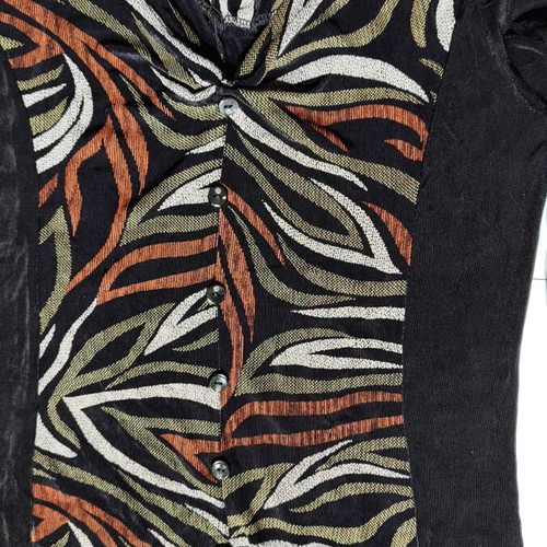 Vintage 80s Long Rib Dress used, black with buttons