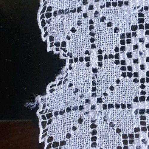 Filet lace doily used, handmade vintage 45×52 from Tinos