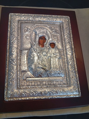 Silver Religious Icon 21.5 x 26.5 cm new
