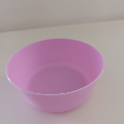 Pink set with cup and bowl new, plastic