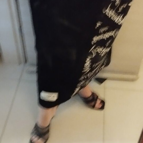 Women's long sleeve dress, black and white, jersey fabric