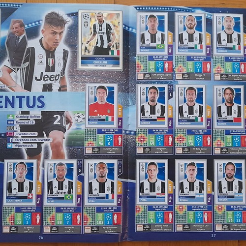 Champions League 2016-2017 sticker album used with 569 of 593 stickers